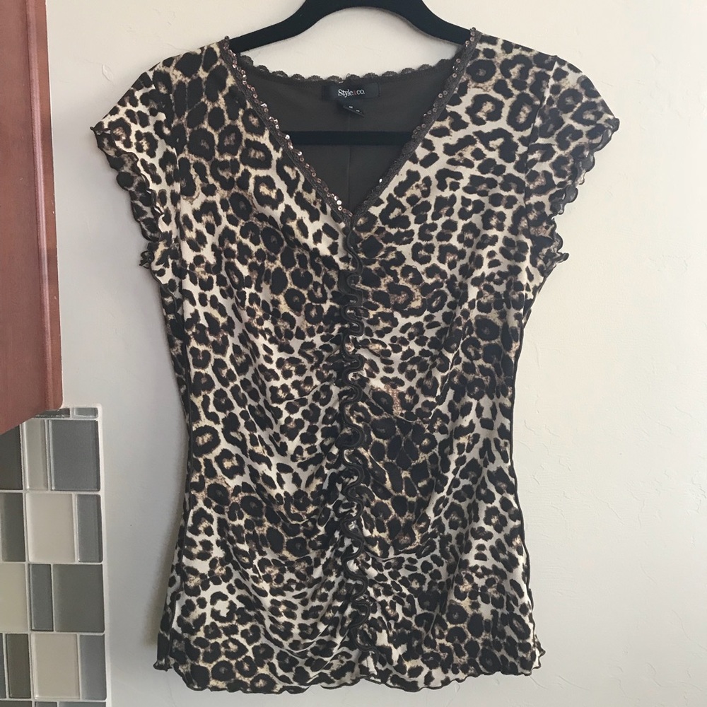 Style & Co animal print top